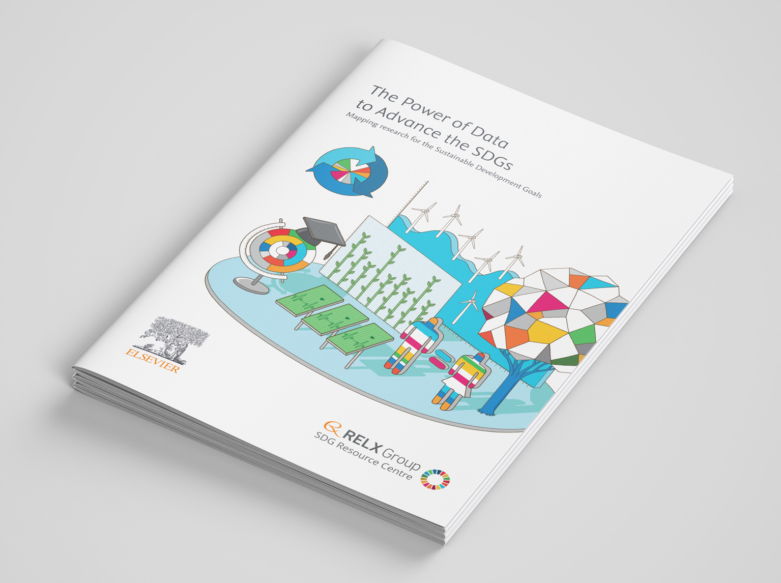Image of front cover of Elsevier report The Power of Data in Advancing the SDGs