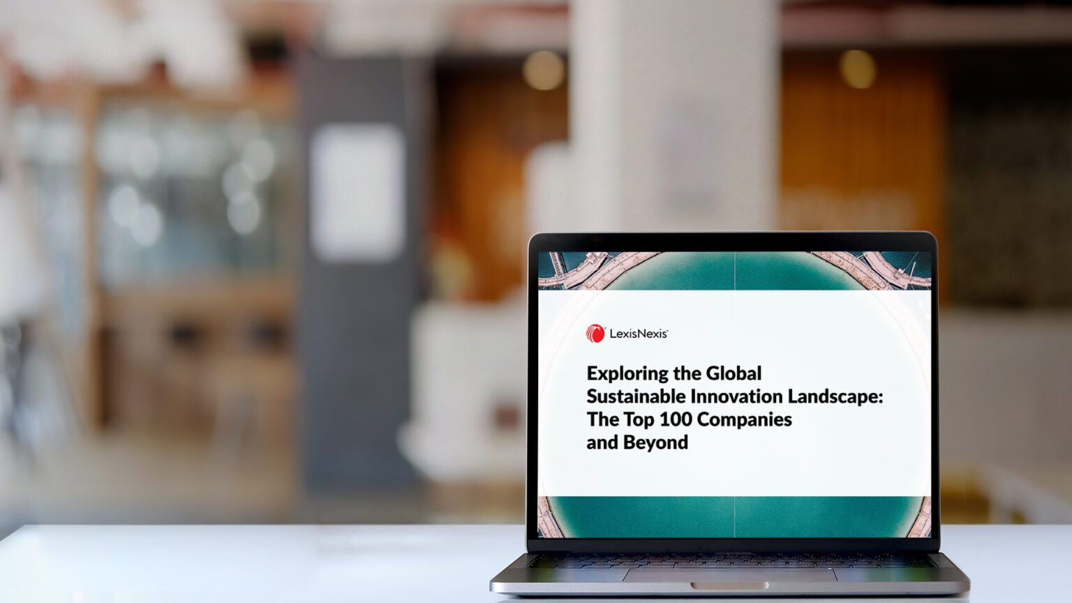 An image of a laptop displaying LexisNexis report 