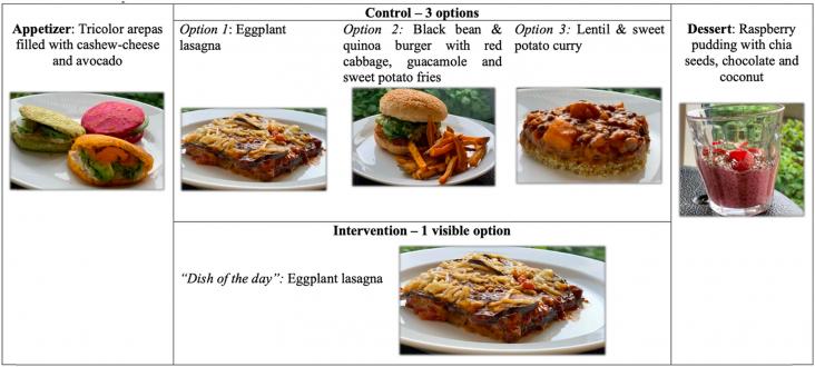 Three course menu presentation