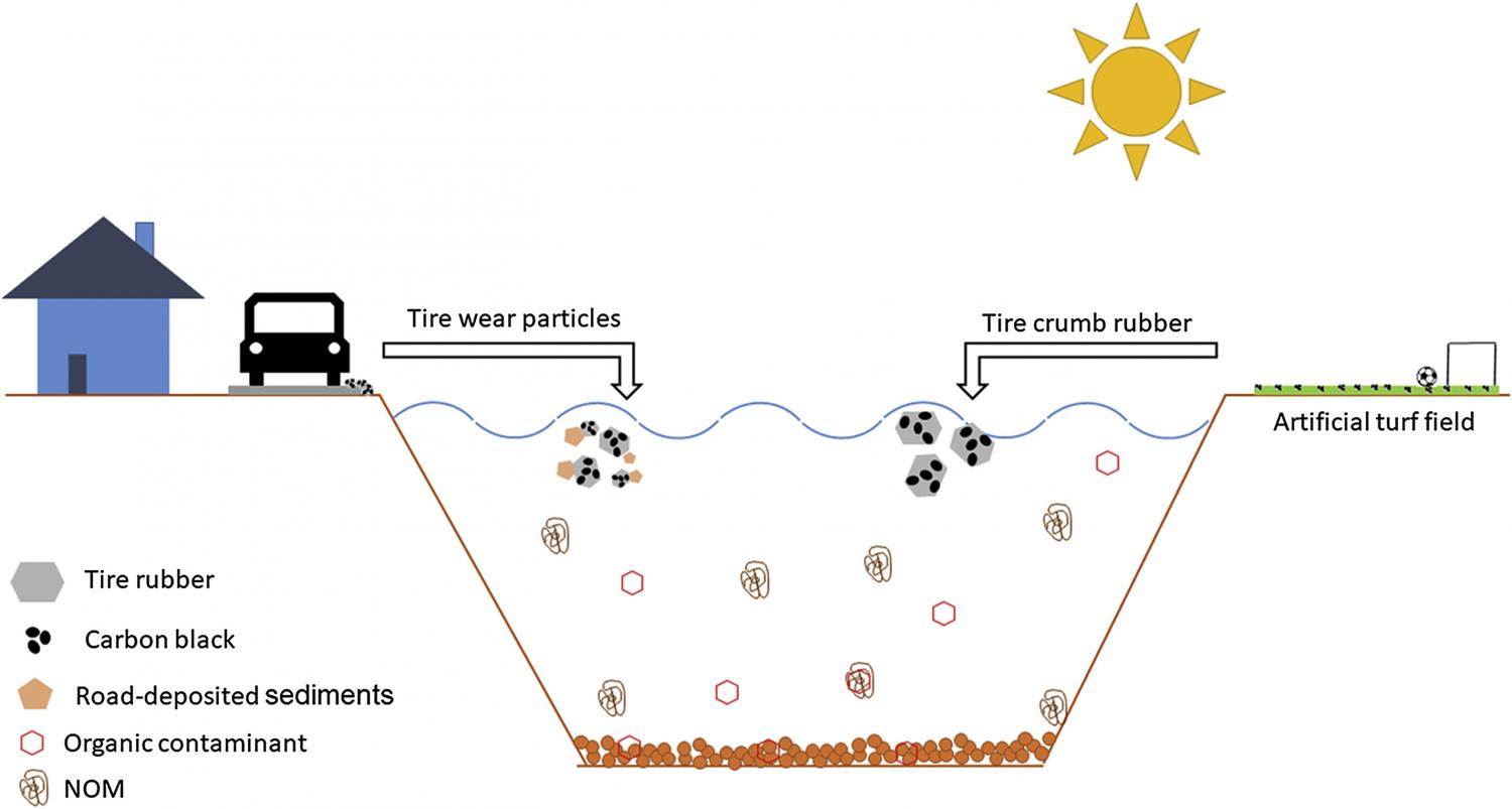 Introduction of tire materials into the environment