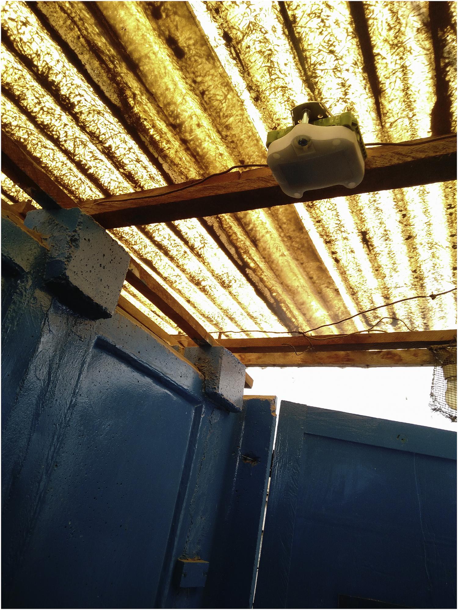 Motion sensor installed in one of the latrines.