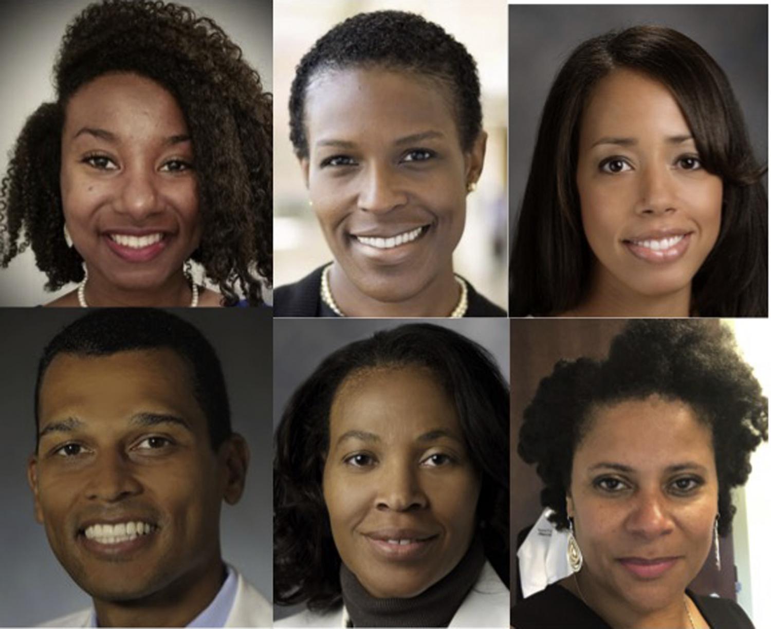 We, too, are radiation oncologists. Clockwise from top left: Drs Christina Chapman, Darlene Gabeau, Chelsea Pinnix, Curtiland Deville, Iris Gibbs, and Karen Winkfield.