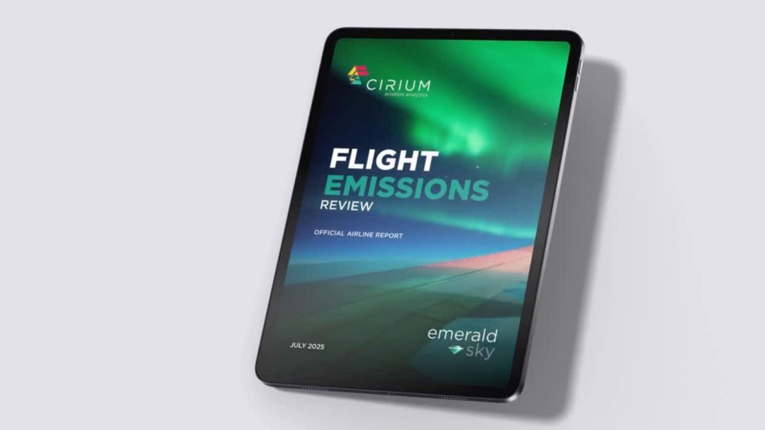 Front cover of Emerald Sky flight emissions report 