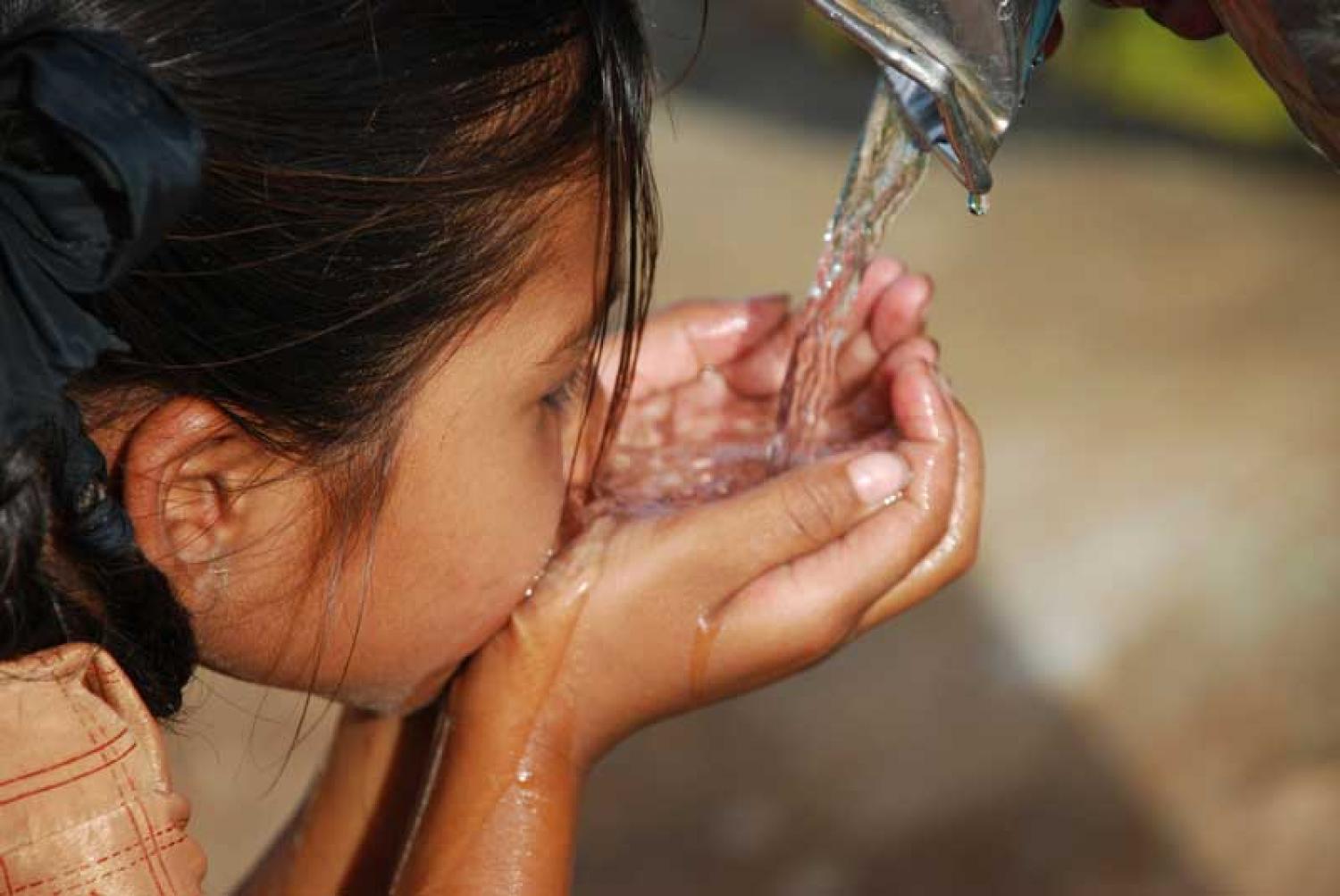 Girl drinking water Girl drinking water