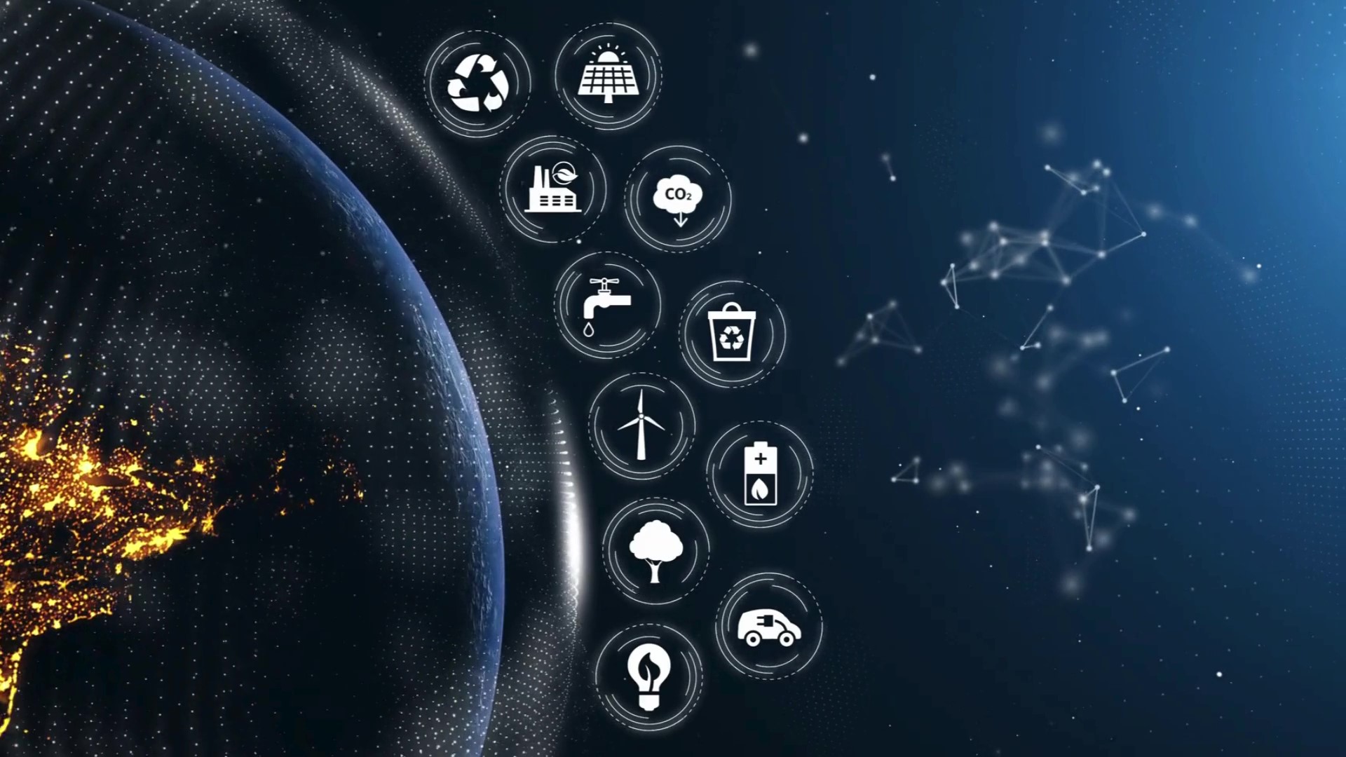 Image of a planet with SDG icons surrounding it 